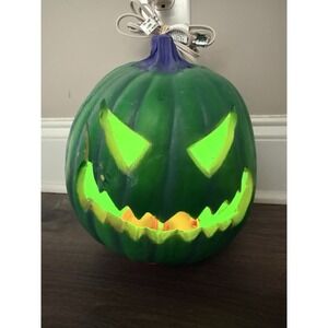 Vtg Halloween Pumpkin Green Foam Mold Light Up Trendmasters 1995 Watermelon